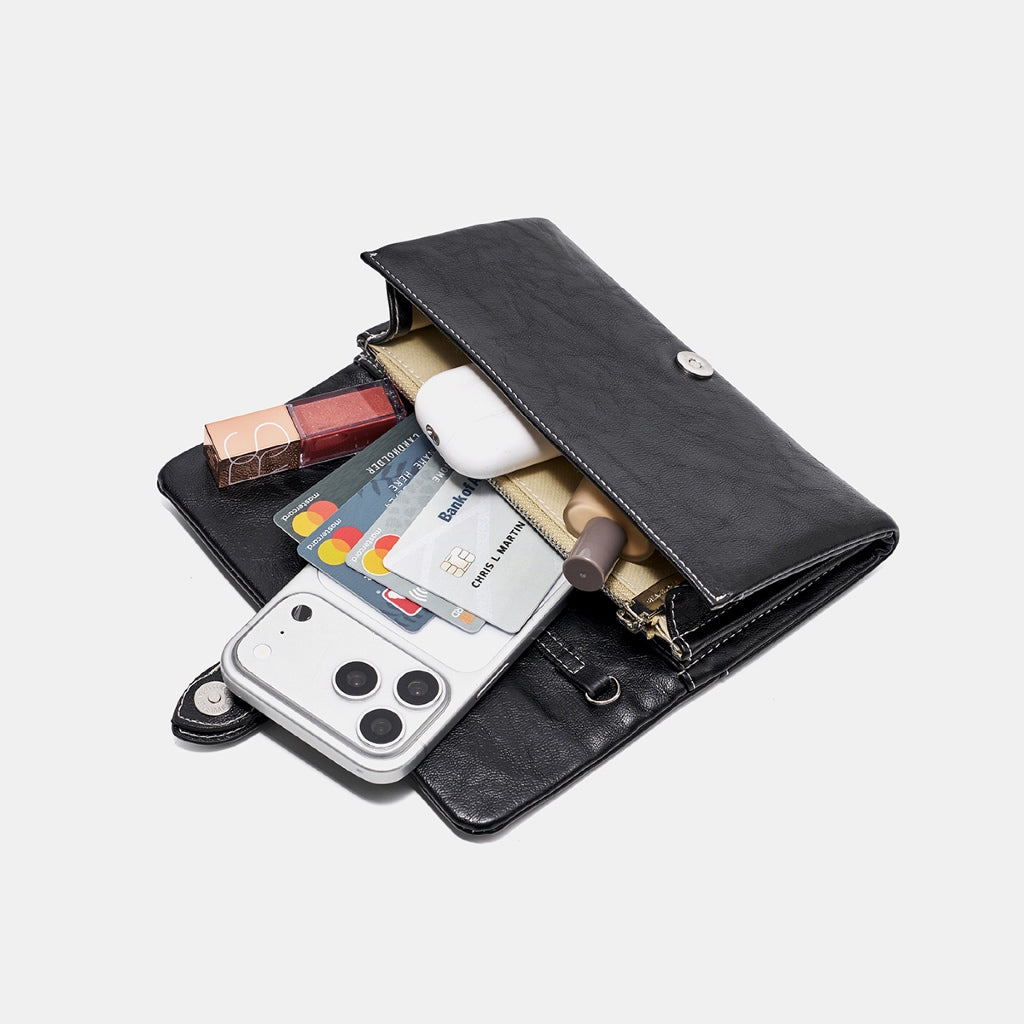 SeaGloca Buckle Decor Magnetic Closure Detachable Chain Coin Purse Card Holder Crossbody Bag for women No 10017