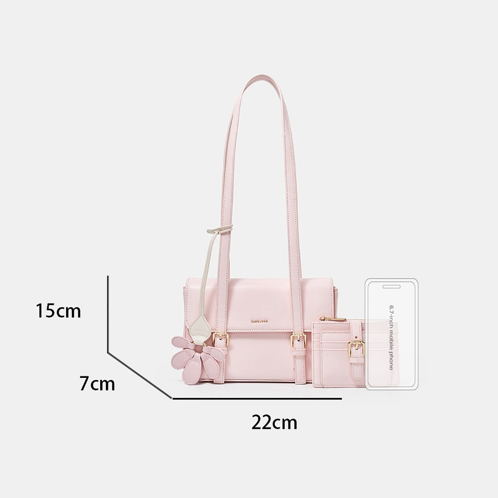 SeaGloca Christmas Holiday Gift Set Elegant Underarm Bag Matching Wallet Floral Charm Shopping Tote Bag for women No 10016