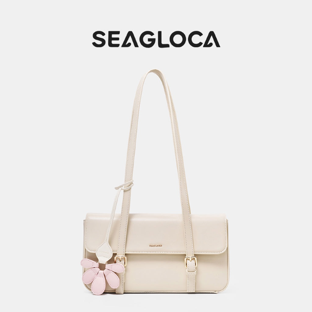 SeaGloca Classic Underarm Bag Floral Charm Decor Flap Magnetic Closure Inner Zipper Pocket for women No 10021