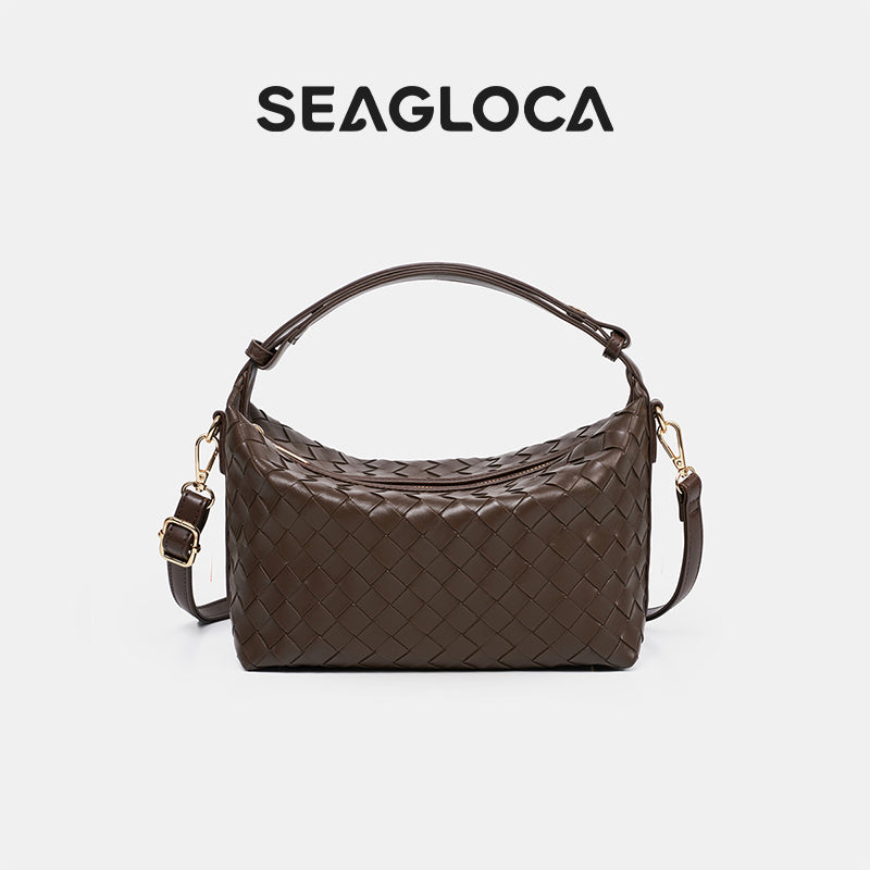 Woven Texture Zipper Hobo Bag Adjustable for Women | SeaGloca - view 11