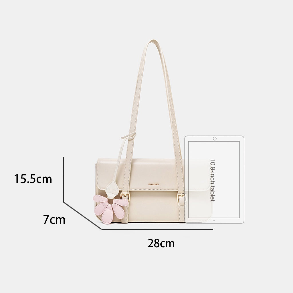 SeaGloca Classic Underarm Bag Floral Charm Decor Flap Magnetic Closure Inner Zipper Pocket for women No 10021