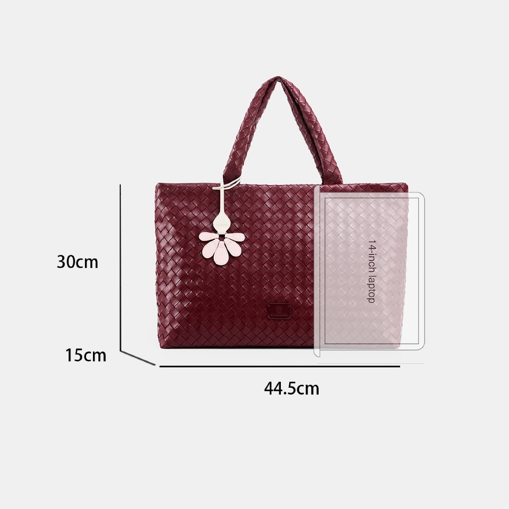 Woven Style Tote Bag With Zipper Large Capacity for Women | SeaGloca - view 9