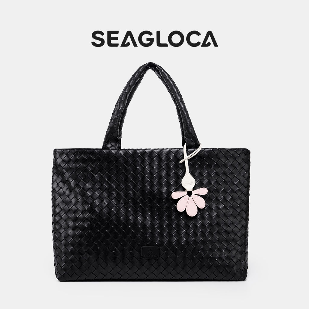 Woven Style Tote Bag With Zipper Large Capacity for Women | SeaGloca - view 11