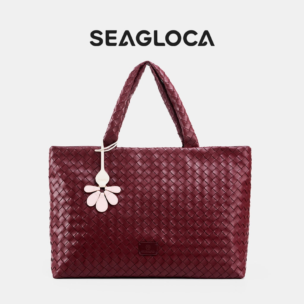 Woven Style Tote Bag With Zipper Large Capacity for Women | SeaGloca - view 10