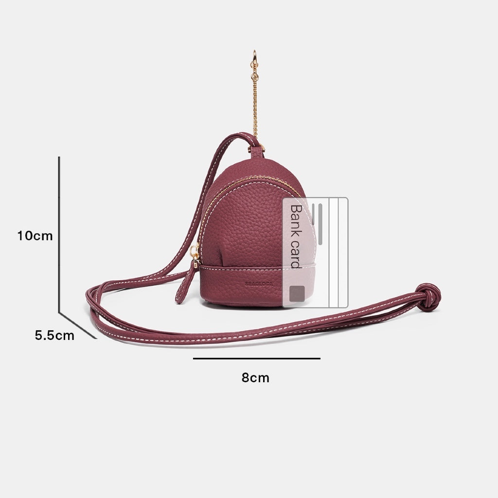 Mini Backpack Shape Coin Purse with Hook Neck for Women | SeaGloca - view 9