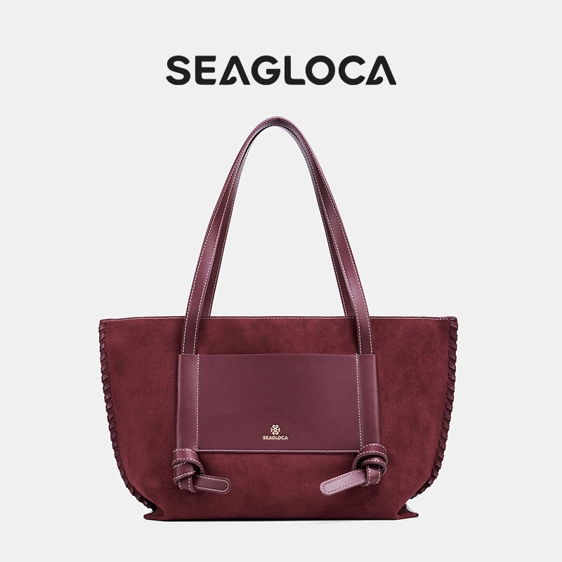 Tote Bag with Contrast Splicing Stitched Edge for Women | SeaGloca - view 2
