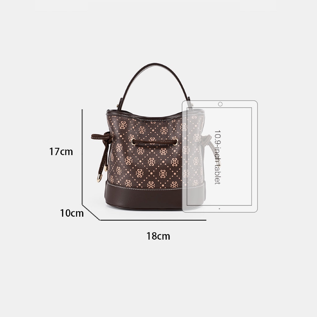 Vintage Printed Bucket Bag with Detachable for Women | SeaGloca - view 9