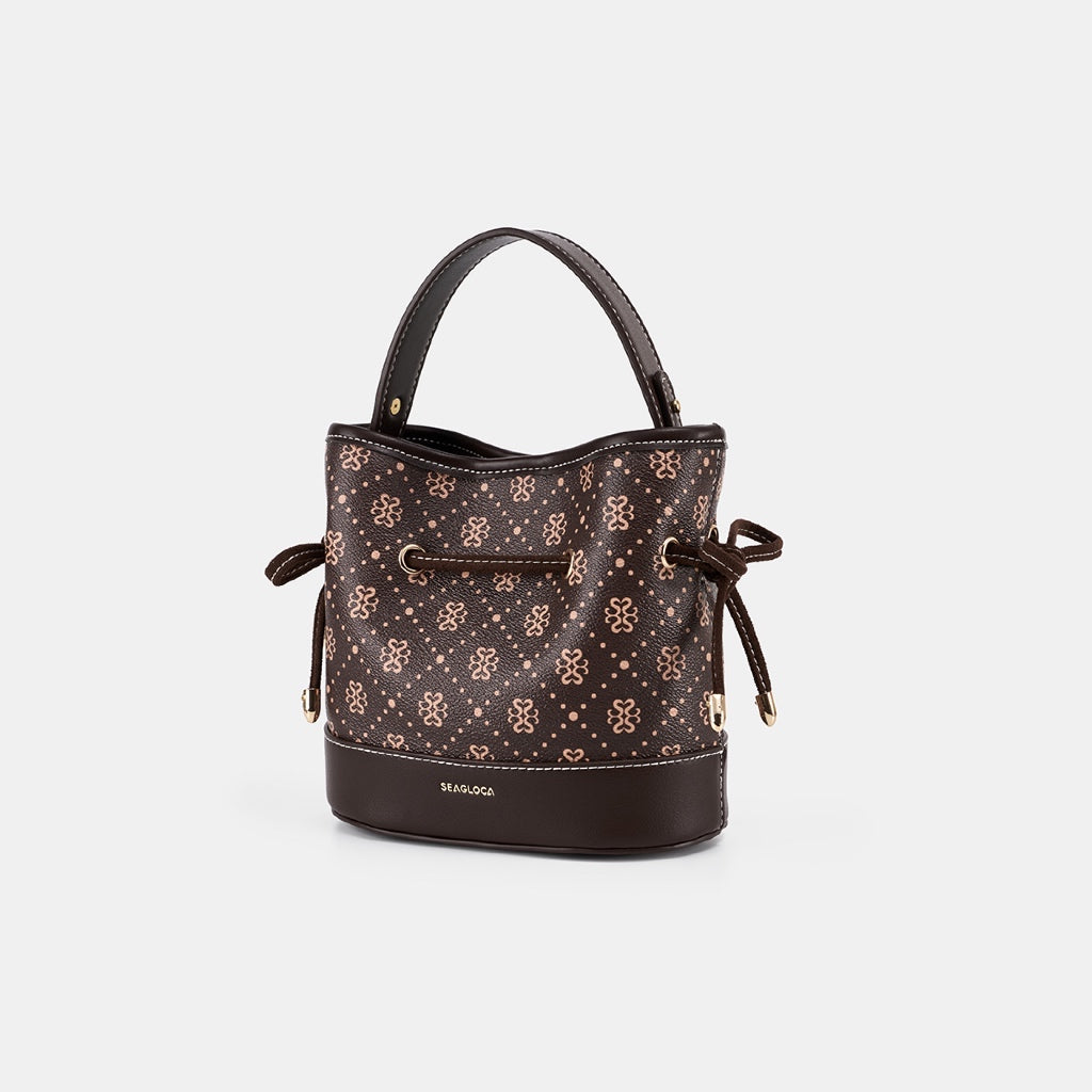 Vintage Printed Bucket Bag with Detachable for Women | SeaGloca - view 4