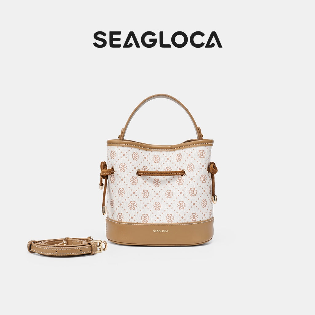 Vintage Printed Bucket Bag with Detachable for Women | SeaGloca - view 10